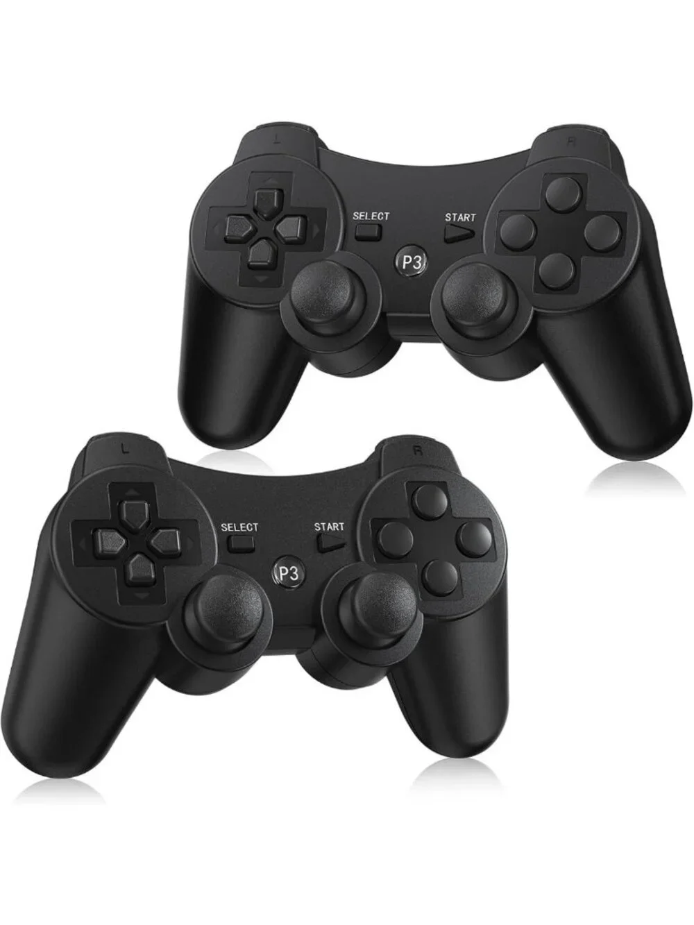 2 Pack Wireless PS3 Controllers with Charging Cables - Compatible Gaming